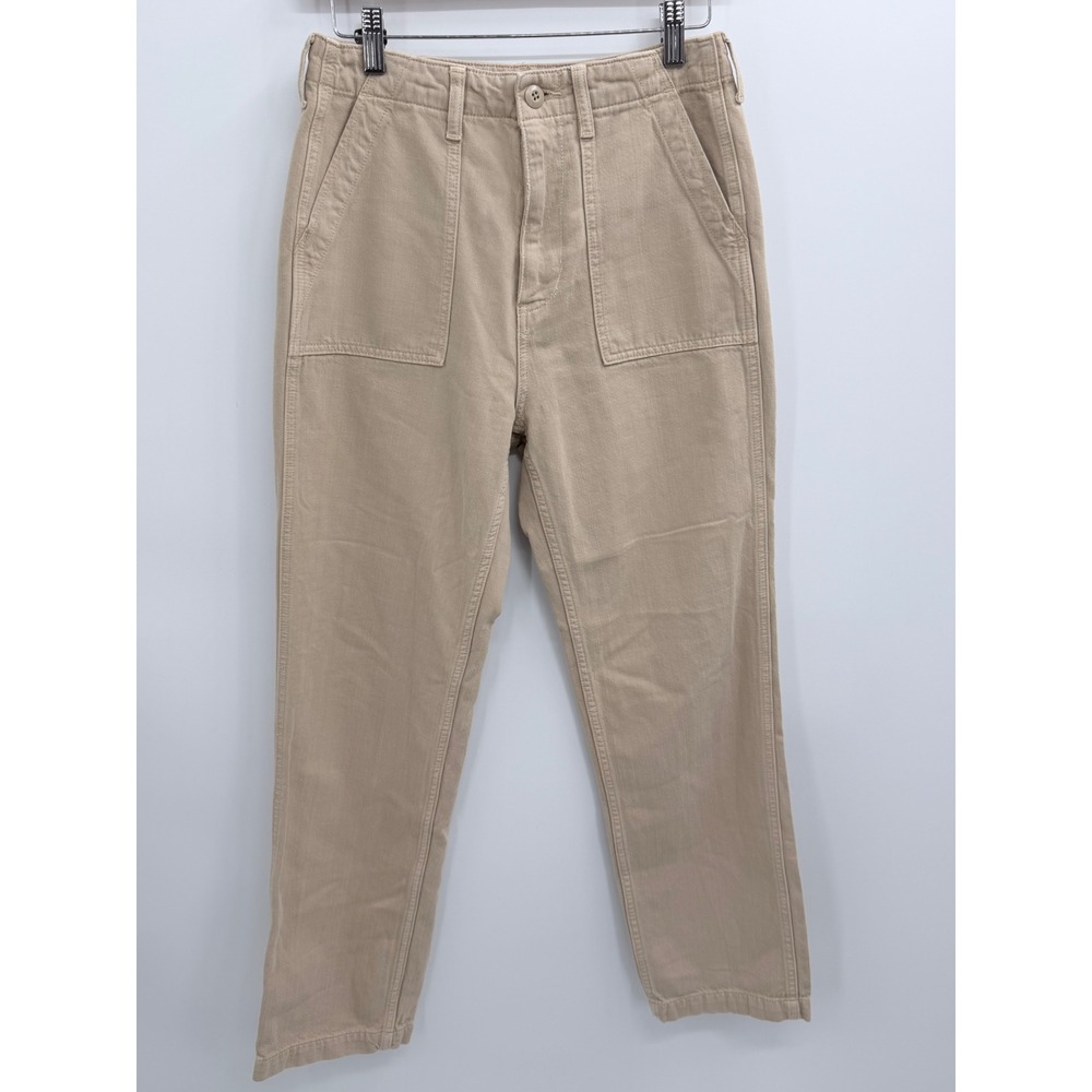 Denim‎ Forum The '90s Utility Hi-Rise Loose Pants Women 26 Beige Tan Carpenter - Picture 2 of 11